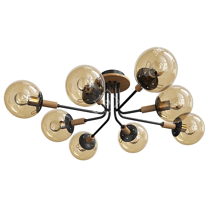 Vintage Oxford Ceiling Lamp 3D model image 1