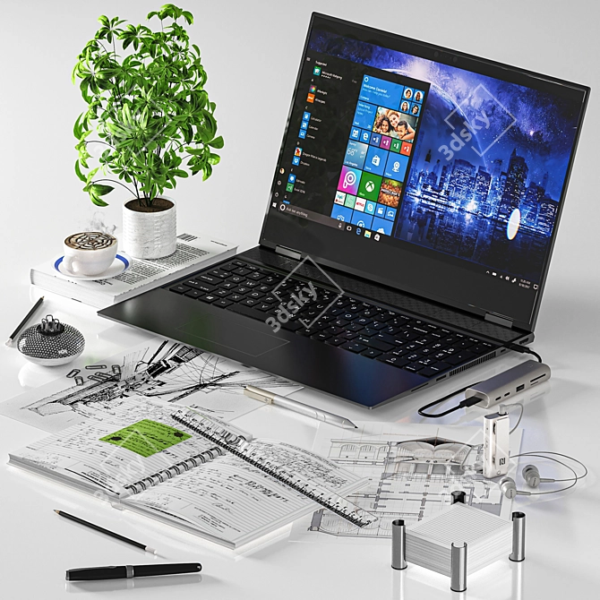 HP x360 Laptop Bundle Kit 3D model image 1