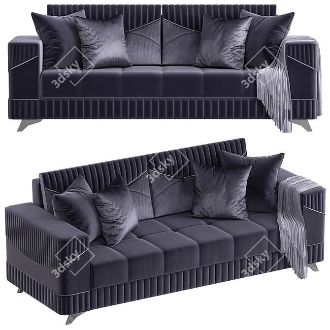 Sleek Modern Intens Sofa V2 3D model image 1