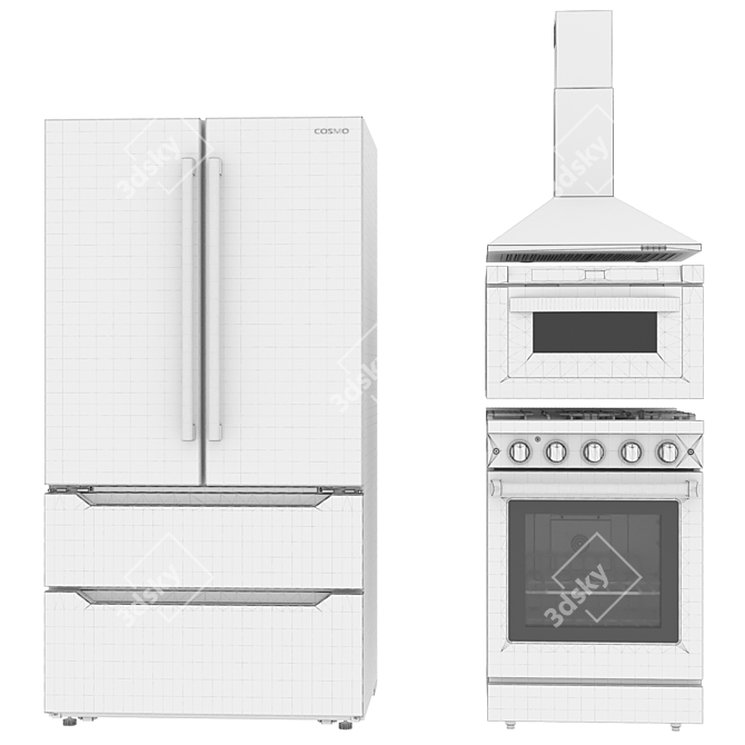 Modern Multi-Part Appliance Set 3D model image 4