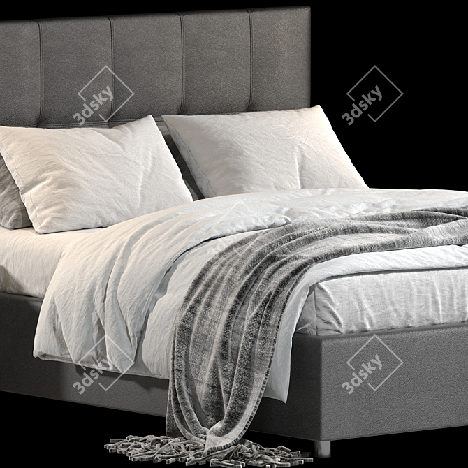 Sleek Modern Bed Frame 3D model image 2