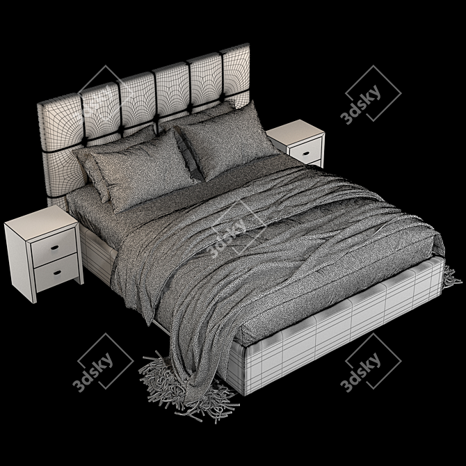 Sleek Modern Bed Frame 3D model image 6