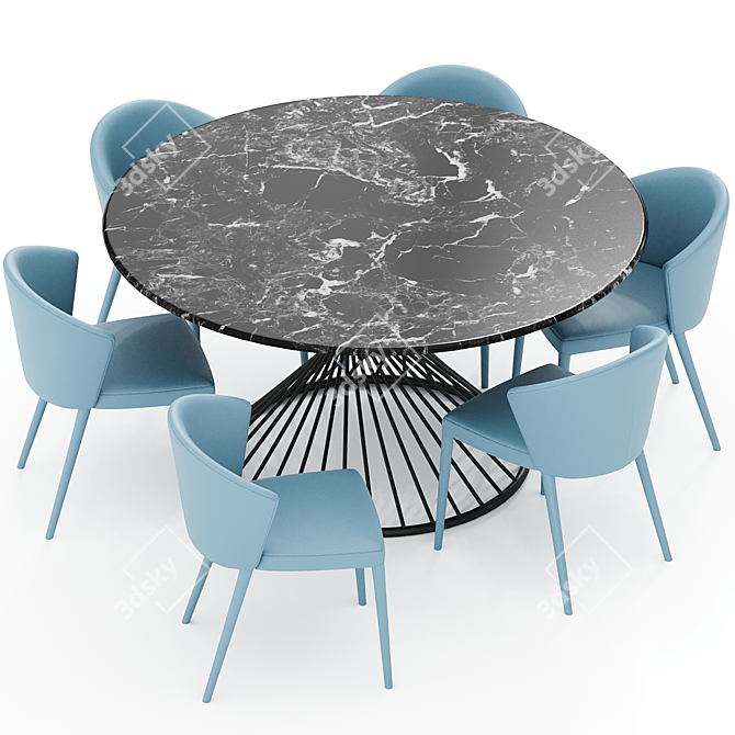 Modern Elegant Dining Table Chair 3D model image 3
