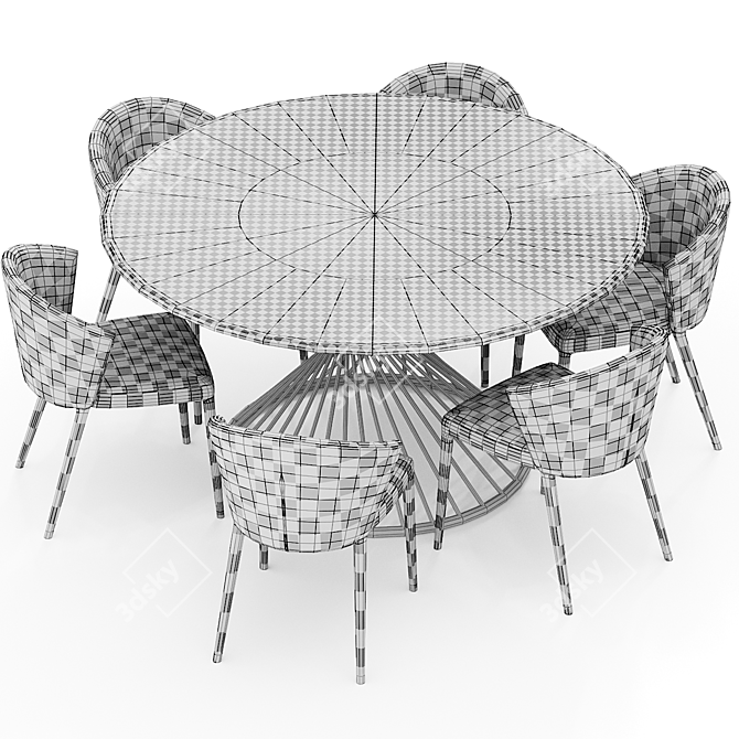 Modern Elegant Dining Table Chair 3D model image 4