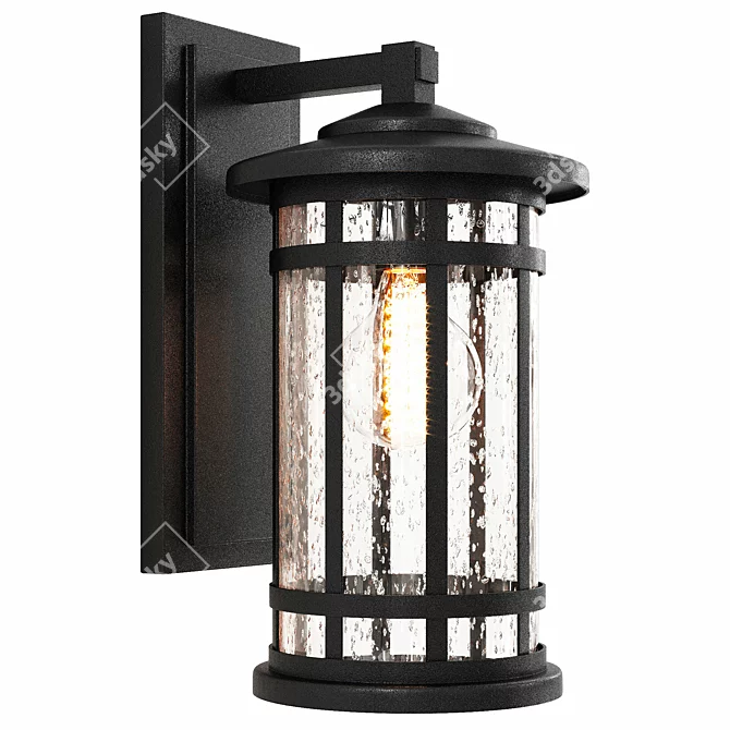 Elegant Gothic Outdoor Wall Lantern 3D model image 1