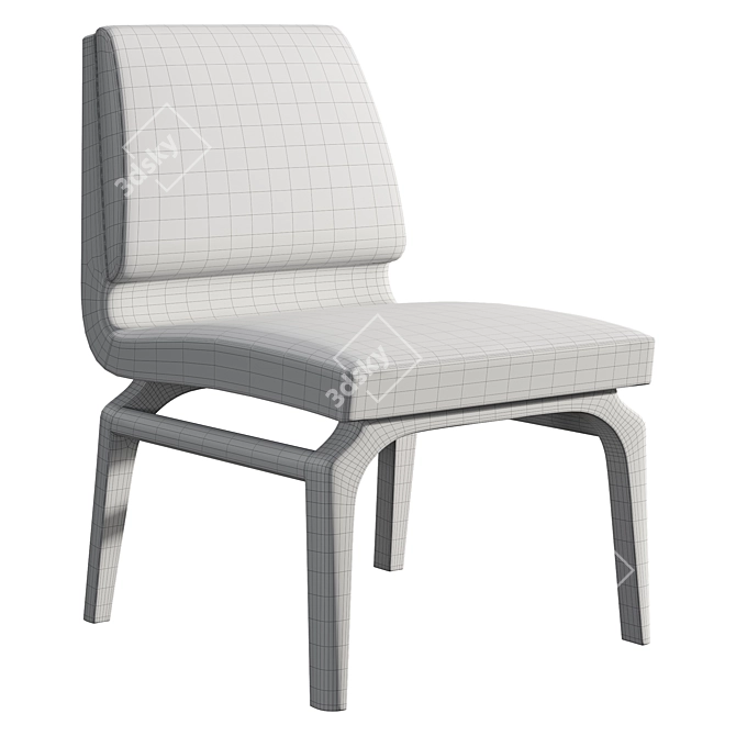 Modern History Inspired Armless Dining Chair 3D model image 4