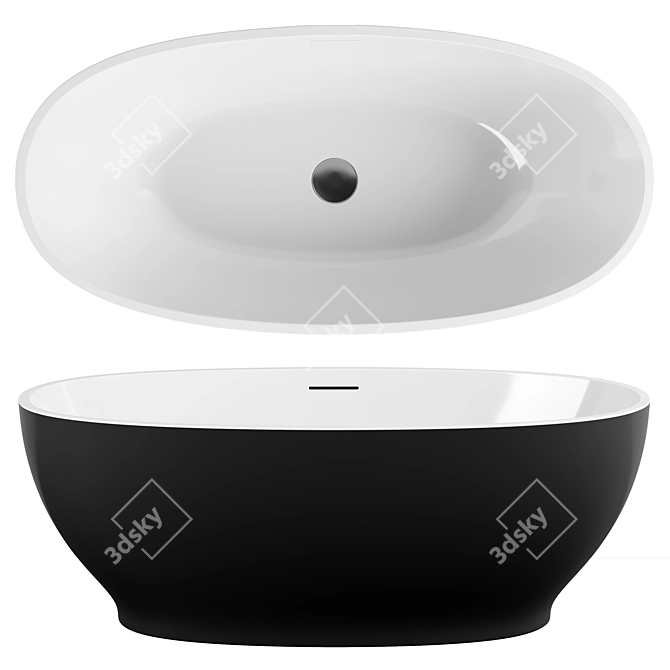 Abber AB9207MB Acrylic Bathtub 3D model image 1