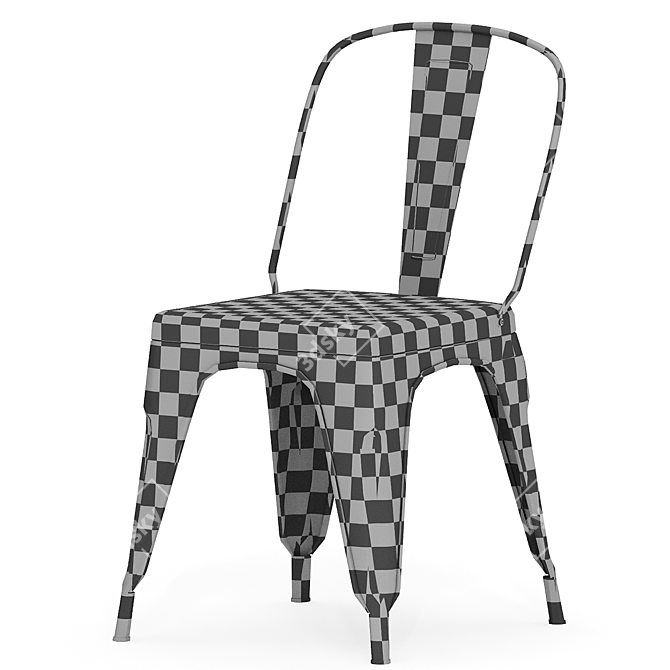 Modern Stackable Black Metal Dining Chairs 3D model image 5