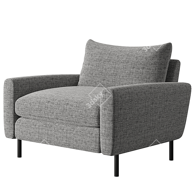 Eco-Weave Grey Loveseat Russo 3D model image 4