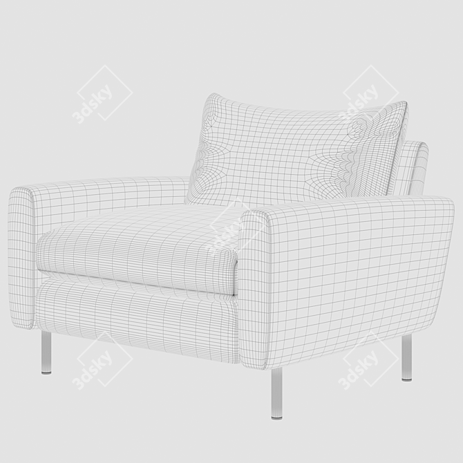 Eco-Weave Grey Loveseat Russo 3D model image 5