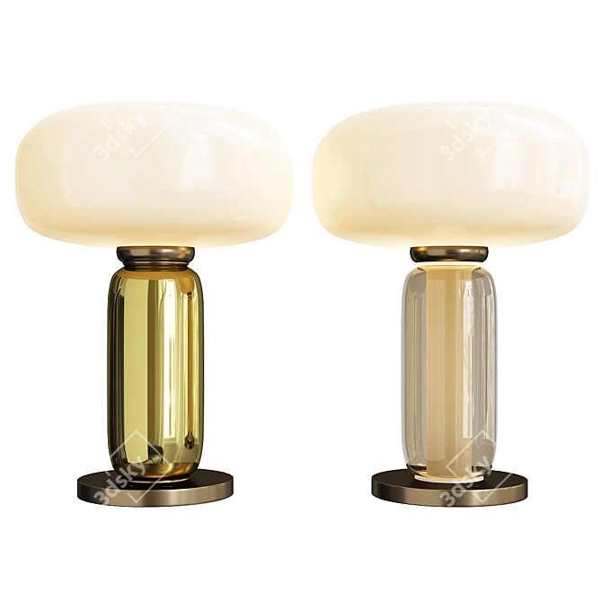 Mid-Century Modern Brass Lamp 3D model image 1