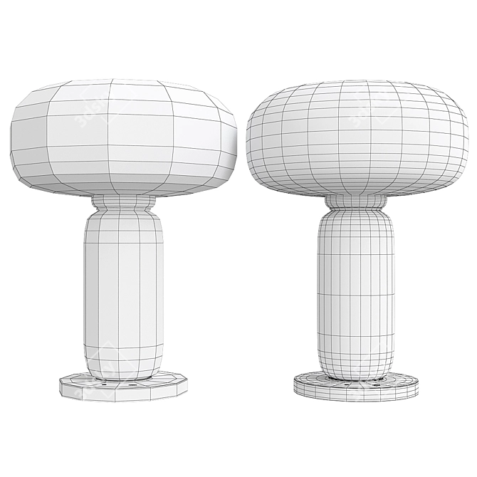 Mid-Century Modern Brass Lamp 3D model image 2