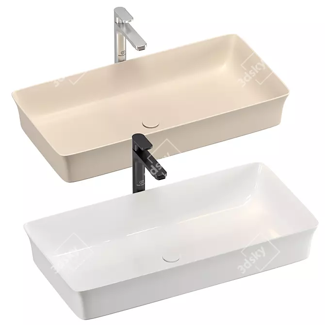 Modern Washbasin Set with Varied Sizes 3D model image 3