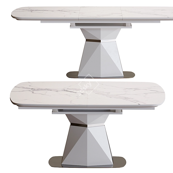 Roma Cer White Marble Table 3D model image 1