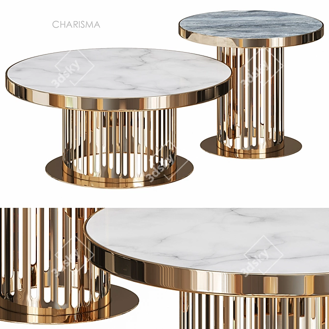 LaLume MB20688-23 Round Coffee Table 3D model image 1