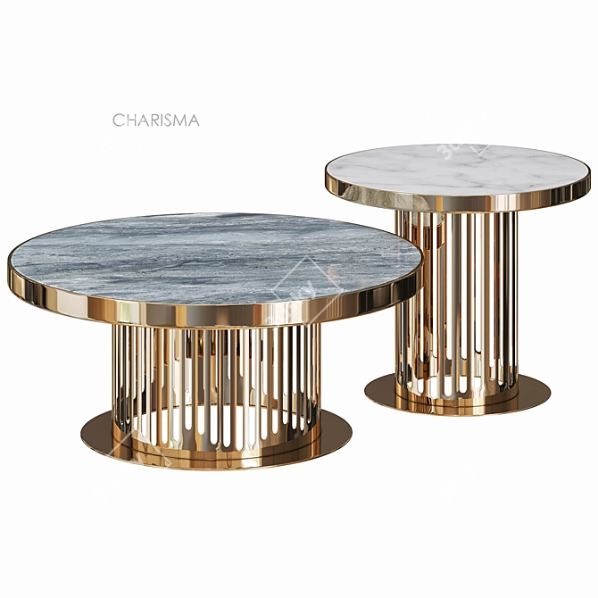 LaLume MB20688-23 Round Coffee Table 3D model image 2