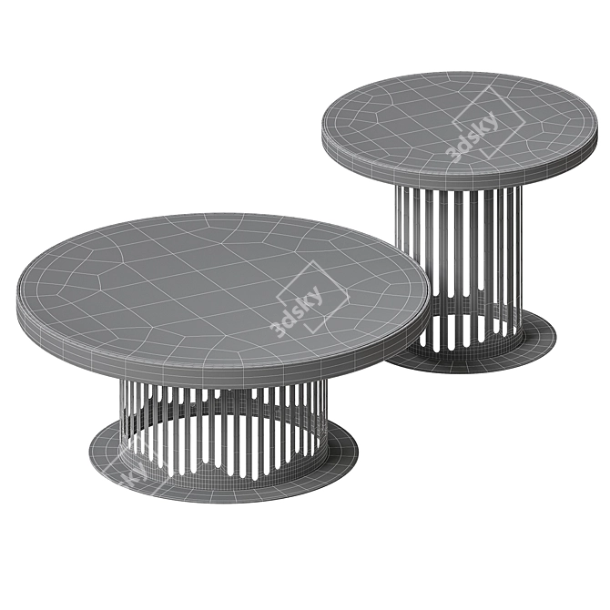 LaLume MB20688-23 Round Coffee Table 3D model image 4