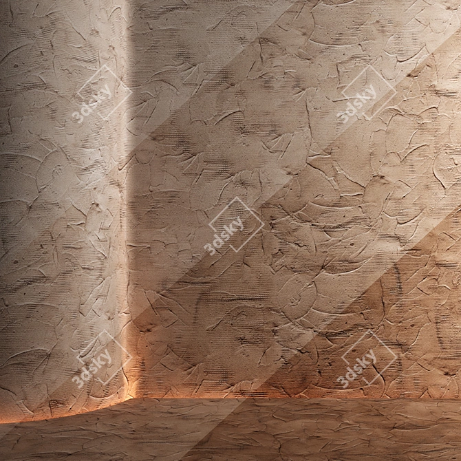 Seamless Texture Decorative Plaster 3D model image 3