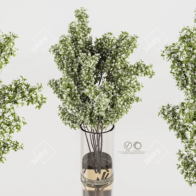 Modern Plants Bouquet Vase 24 3D model image 3