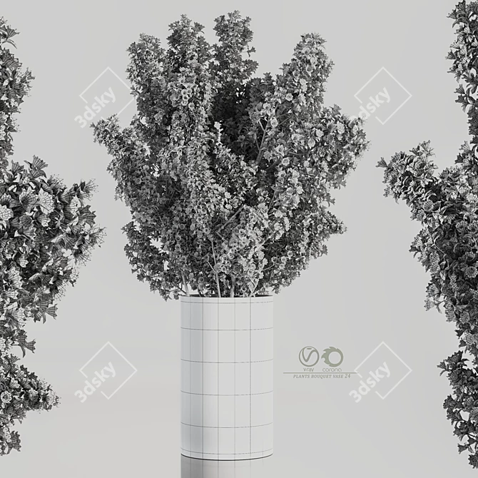 Modern Plants Bouquet Vase 24 3D model image 4