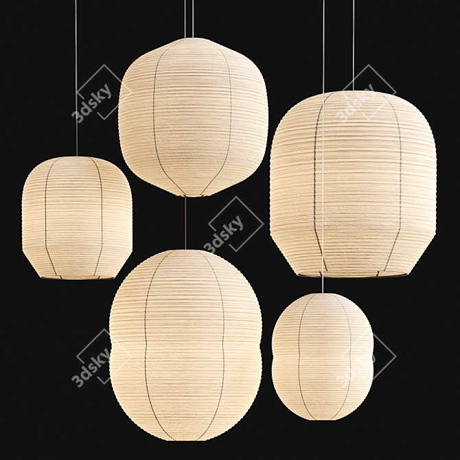 Paper Lanterns by Hotaru: Unique Home Décor 3D model image 1