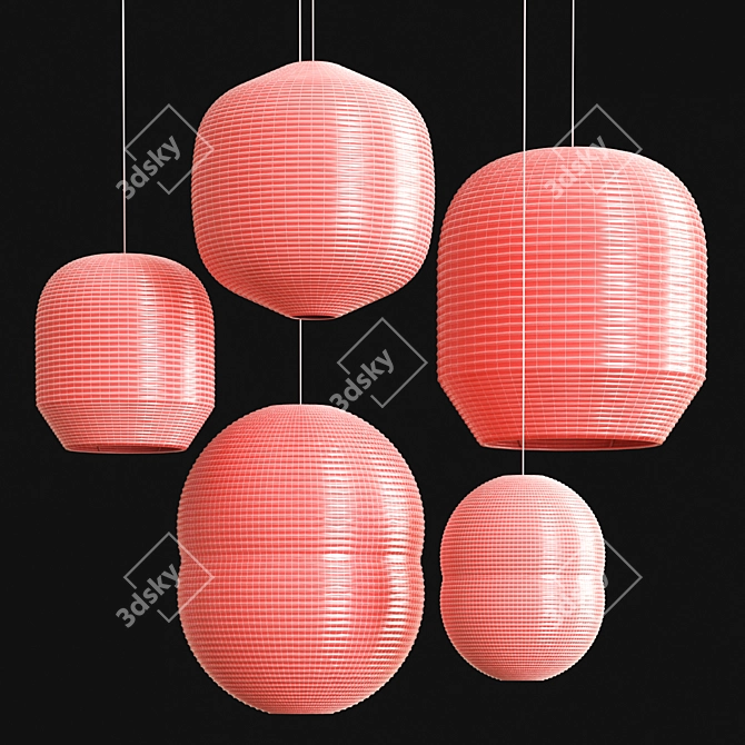 Paper Lanterns by Hotaru: Unique Home Décor 3D model image 3