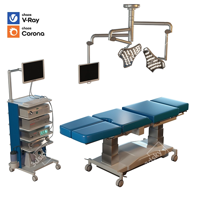 Medical Simulation Equipment Set 3D model image 1