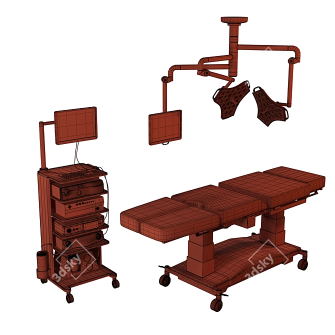 Medical Simulation Equipment Set 3D model image 5