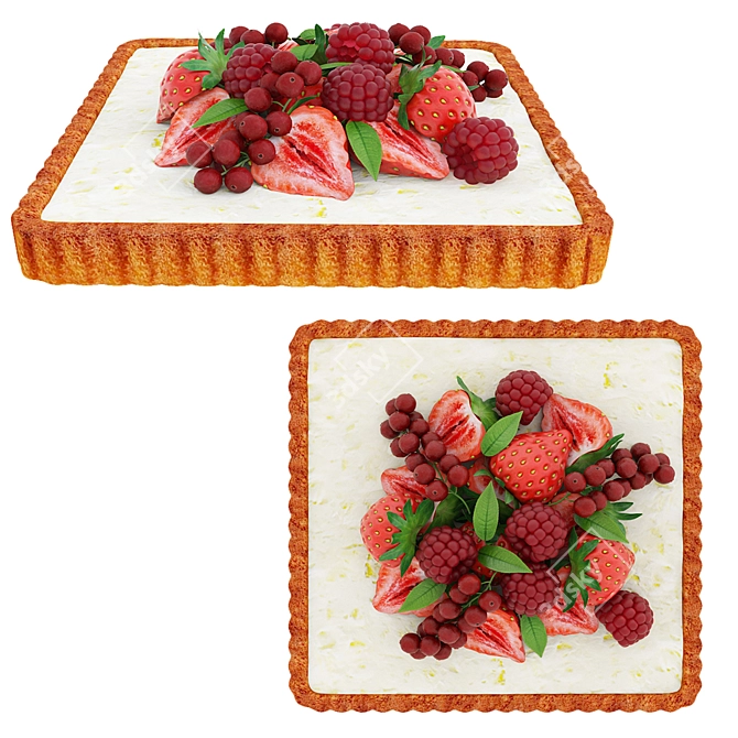 Berry Tart Trio 3D Models 3D model image 4