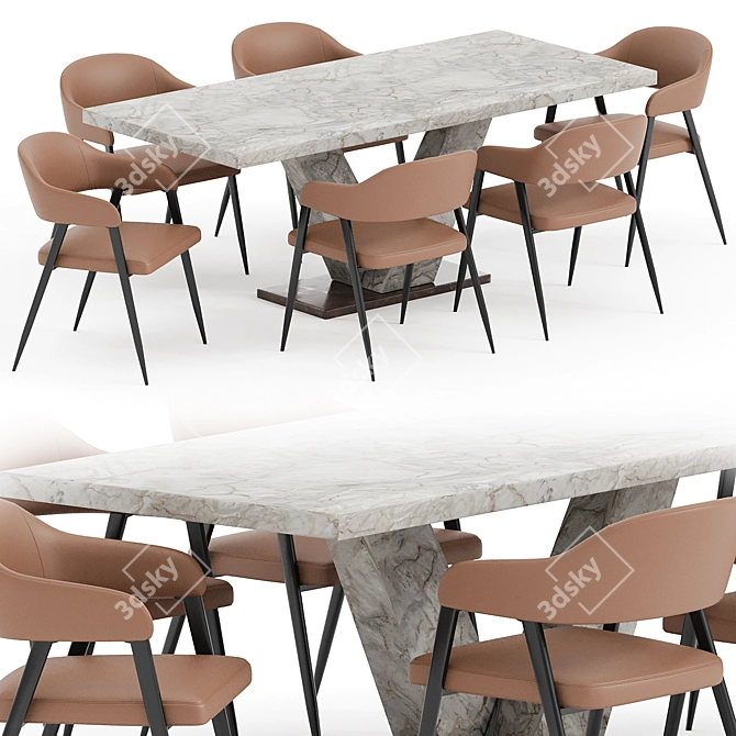 Burton Chair with Table 3D model image 1