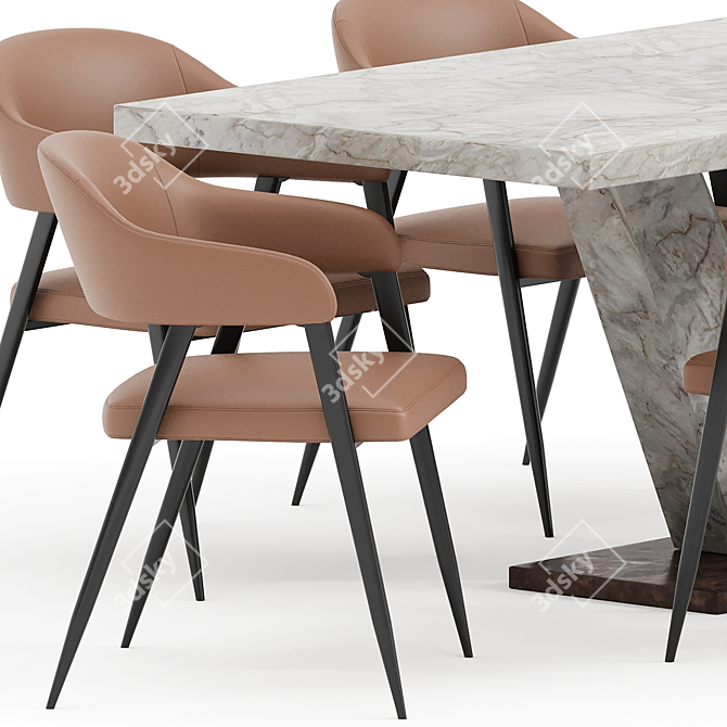  Burton Chair with Table 3D model image 2