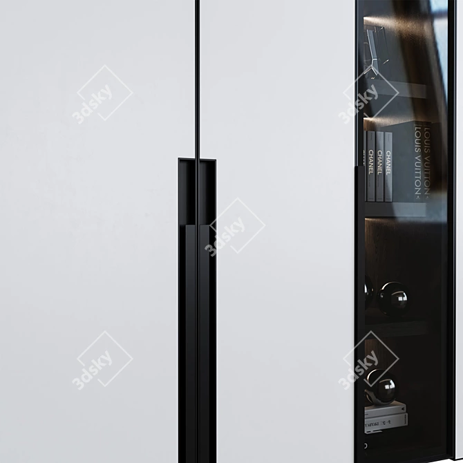 Modern Wardrobe with Lighting 3D model image 4