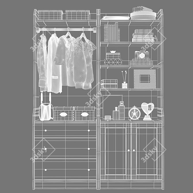 Modern Storage Unit with Modifiers 3D model image 4