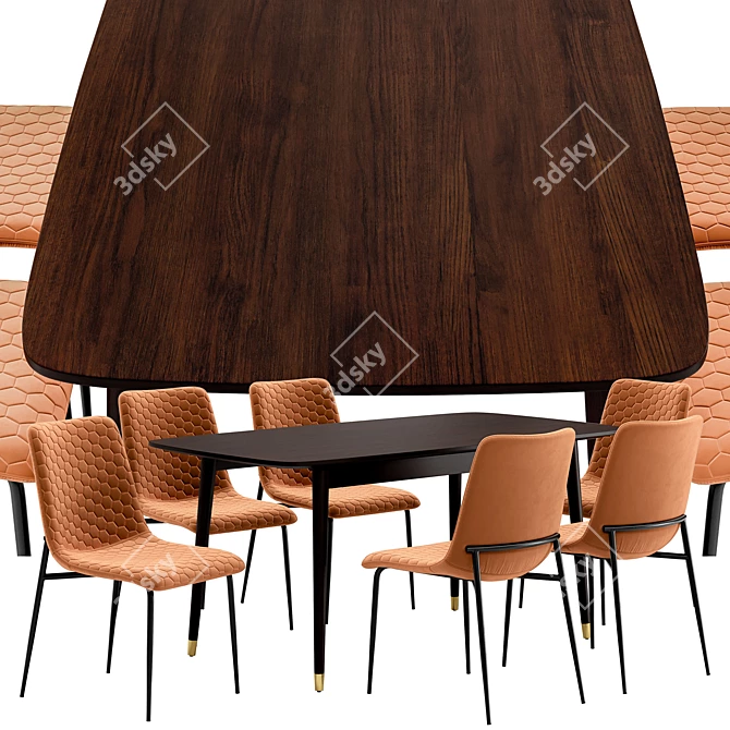Opus Dining Chair and Garda Decor Table 3D model image 2