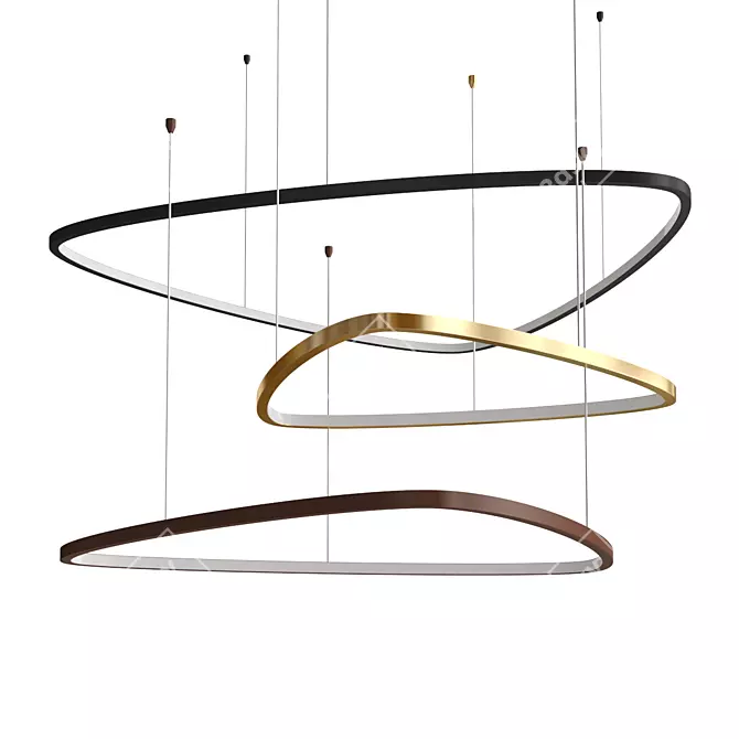 Modern Suspended Egg Lighting Fixture 3D model image 2