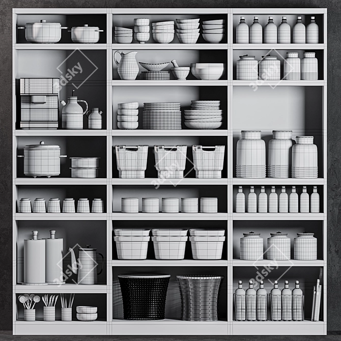 High-Quality Kitchen Accessories Set 3D model image 6