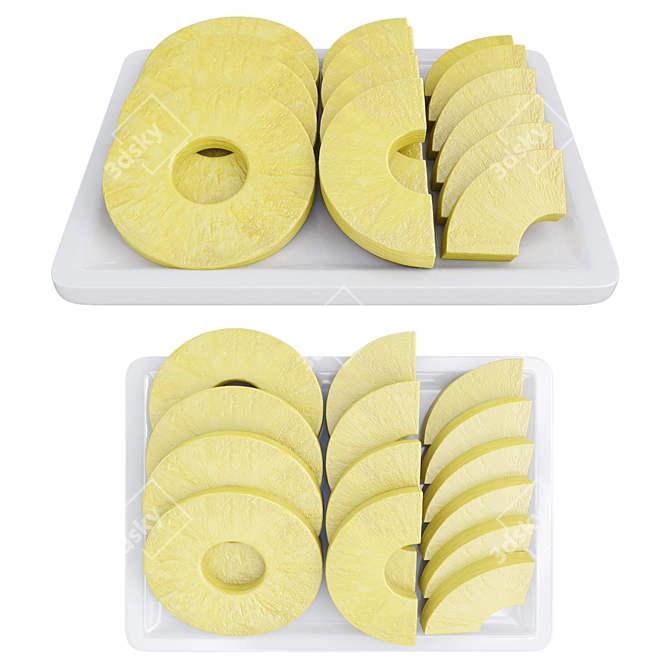 Fresh-Picked Pineapple Slices 3D Model 3D model image 3