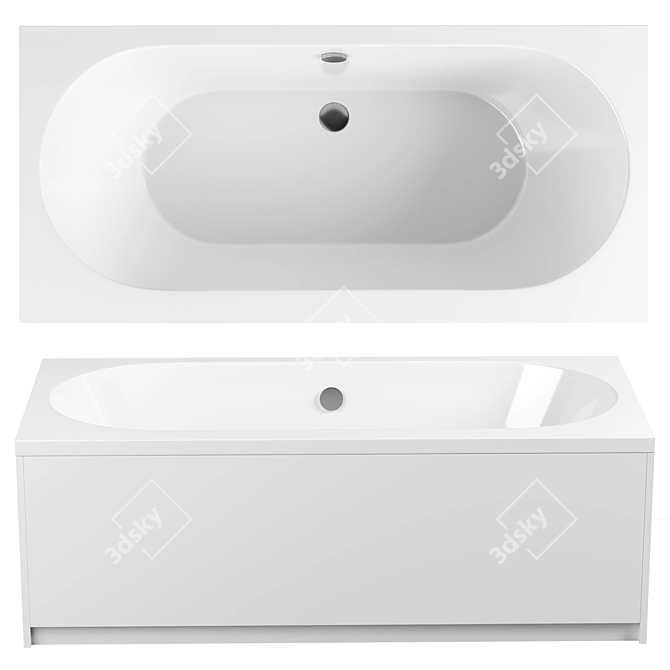 Riho Carolina 170x80 Acrylic Bathtub 3D model image 1