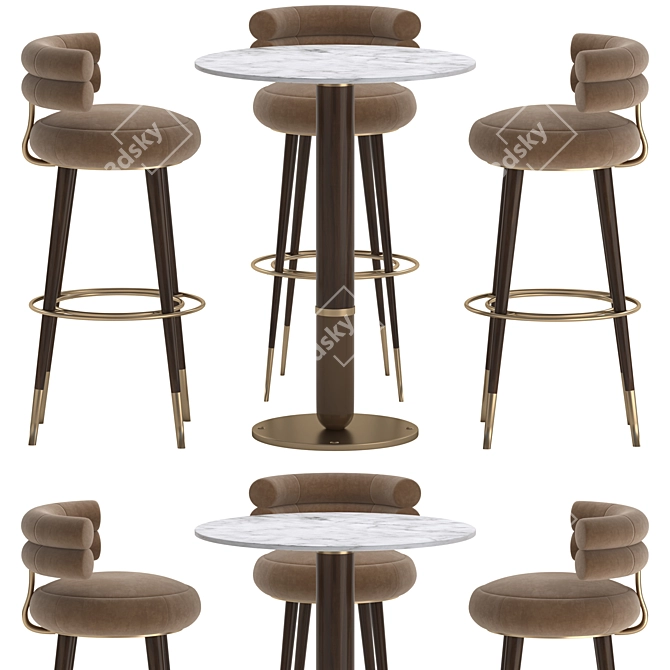 Graig and Betsy Bar Set, Corona Render, Download 3D model image 1