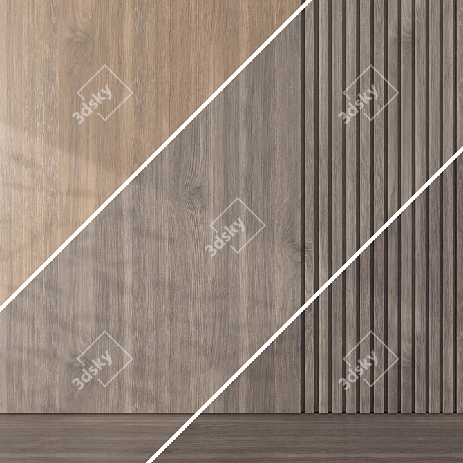 Seamless Oak Textures Pack 3D model image 4