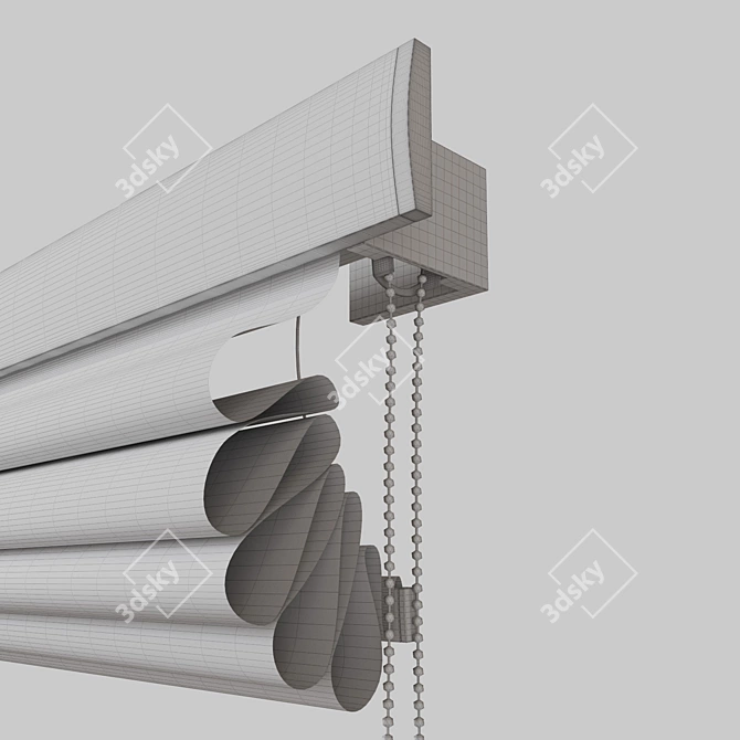 Roman Blinds Set - Adjustable 3D model image 7