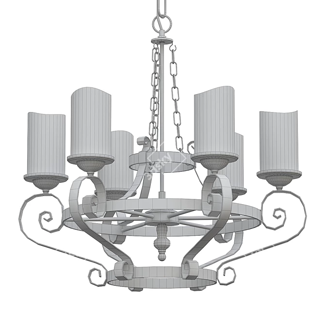 Rustic Antique Marble Candles Chandelier 3D model image 2