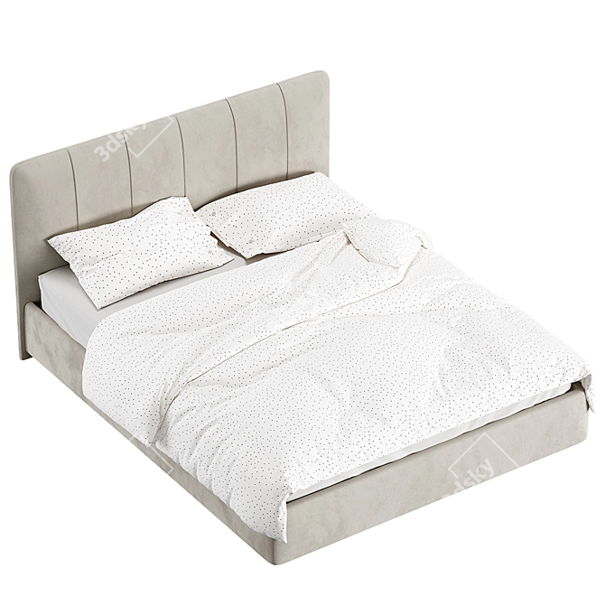 Elegant Boka Bed Frame 3D model image 5