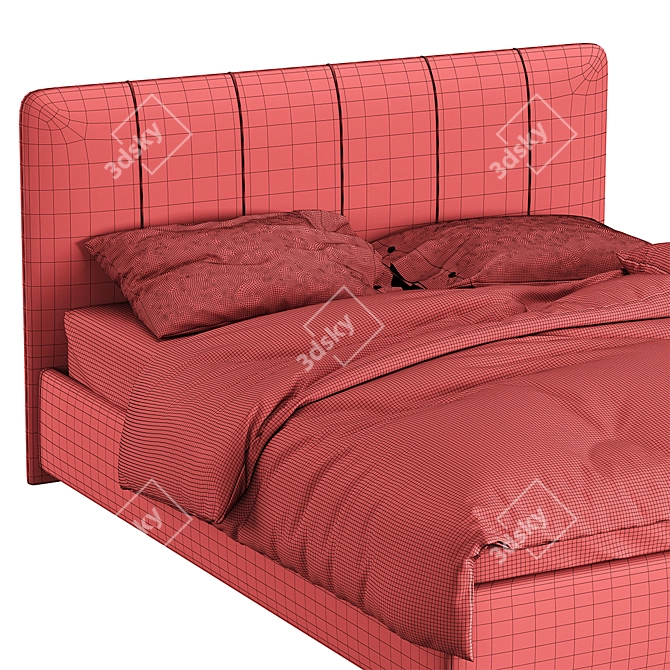 Elegant Boka Bed Frame 3D model image 6