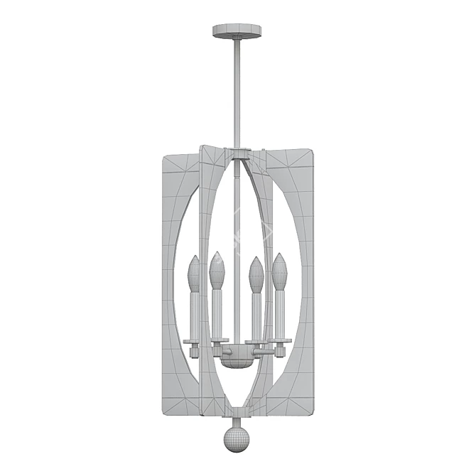 Elegant Alscar Mini Chandelier 3D model image 2