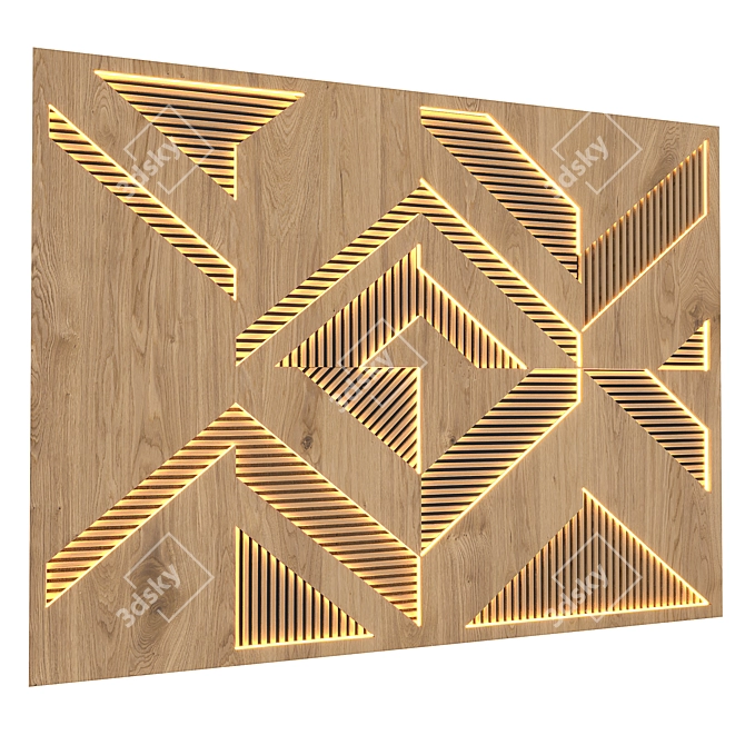 Modern 3D Wood Panel Art 3D model image 4