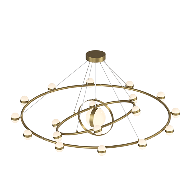 Modern LED Ring Chandelier Fixture 3D model image 2