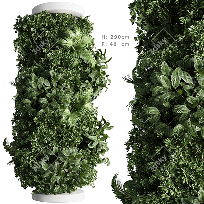 Tall Pillar Plant 3D Model 3D model image 1