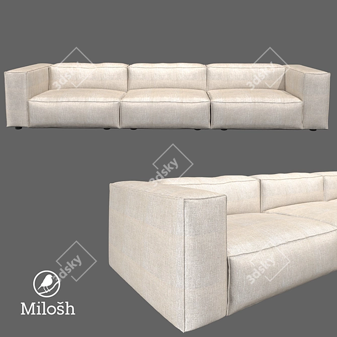 Modern High-Poly Milosh Sofa 3D model image 1