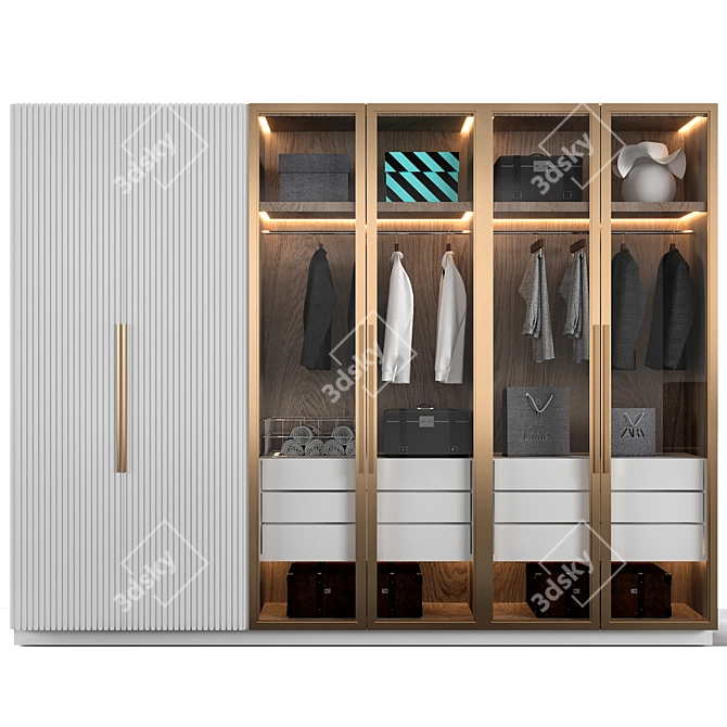 ELEGANT DECORATIVE ELEMENTS WARDROBE 3D model image 5